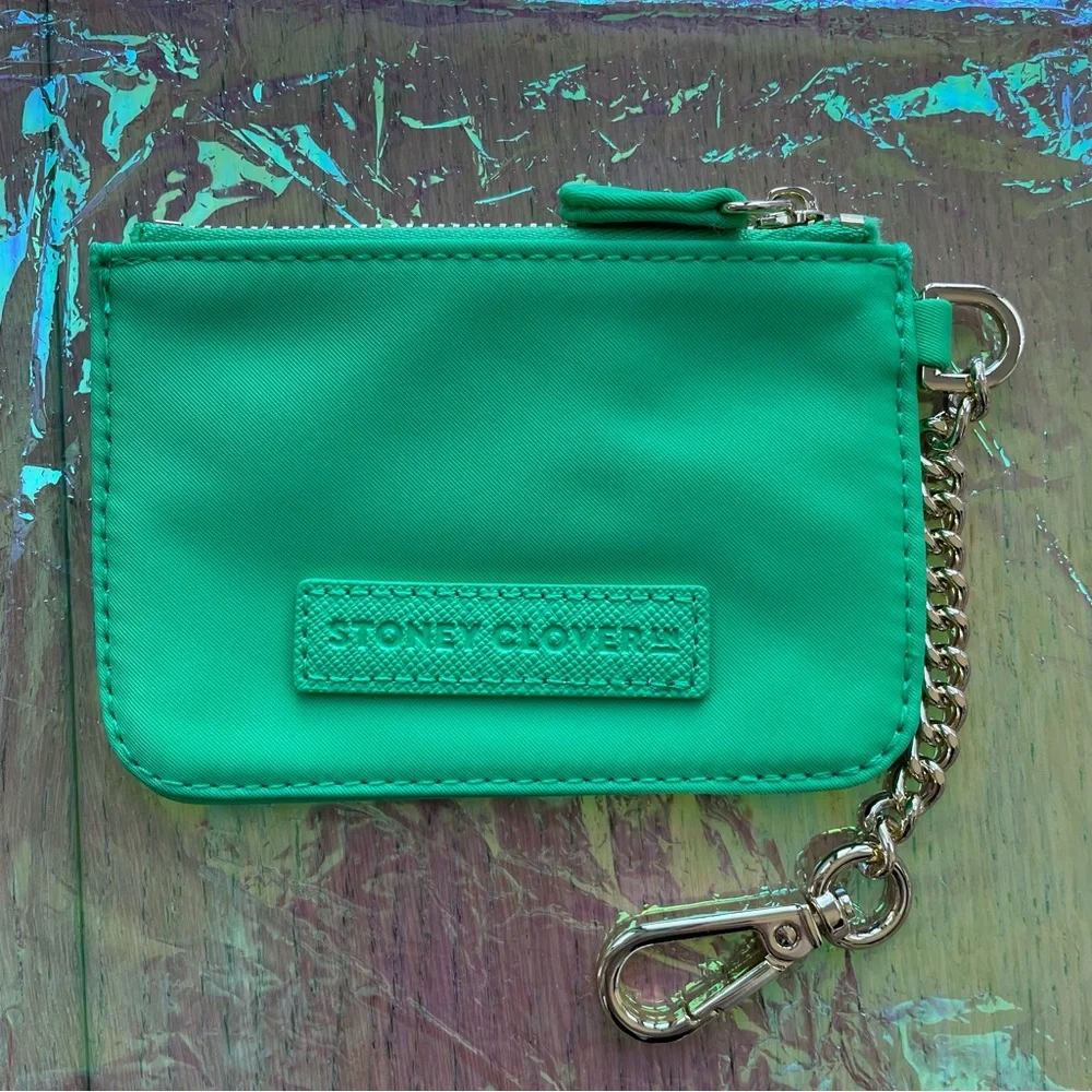 🆕 Stoney Clover Lane Avocado Green Nylon Keychain Wallet